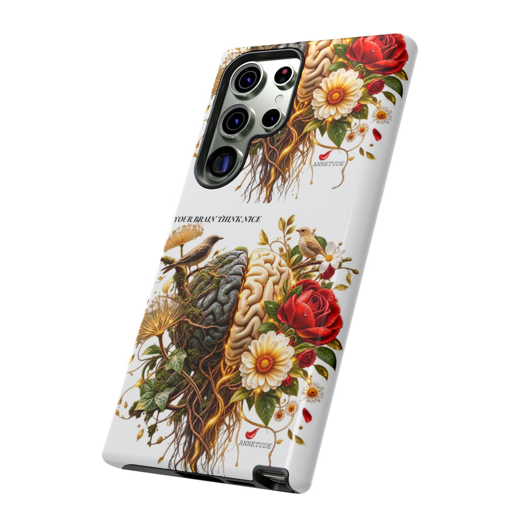 Phone Case — Floral Brain Illustration Protective Cover