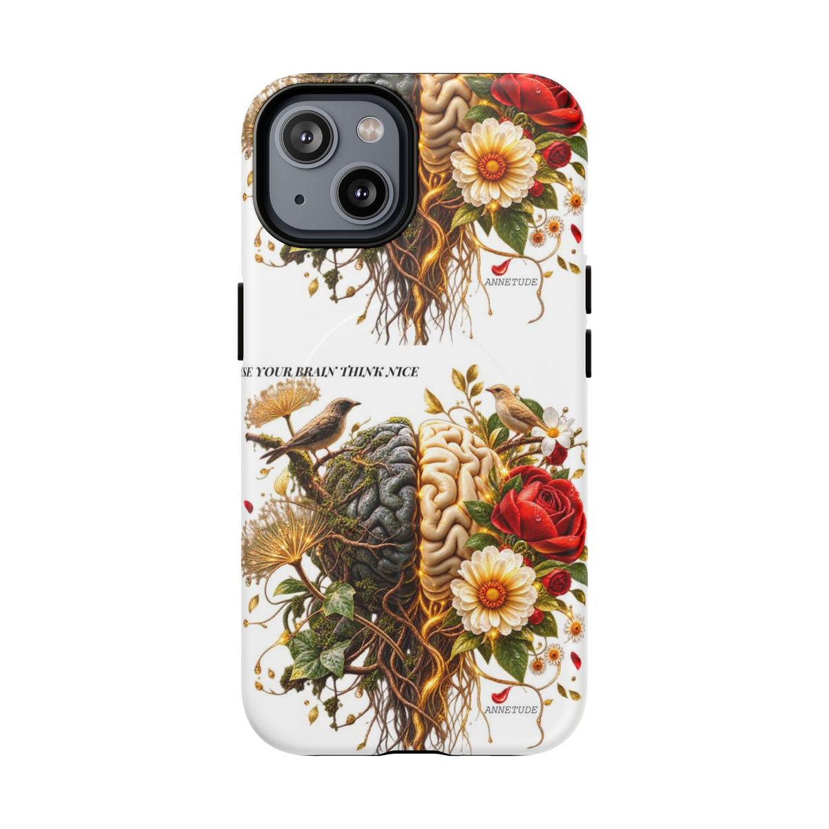 Phone Case — 'Use Your Brainy Think, Son' Floral Brain Magnetic Case