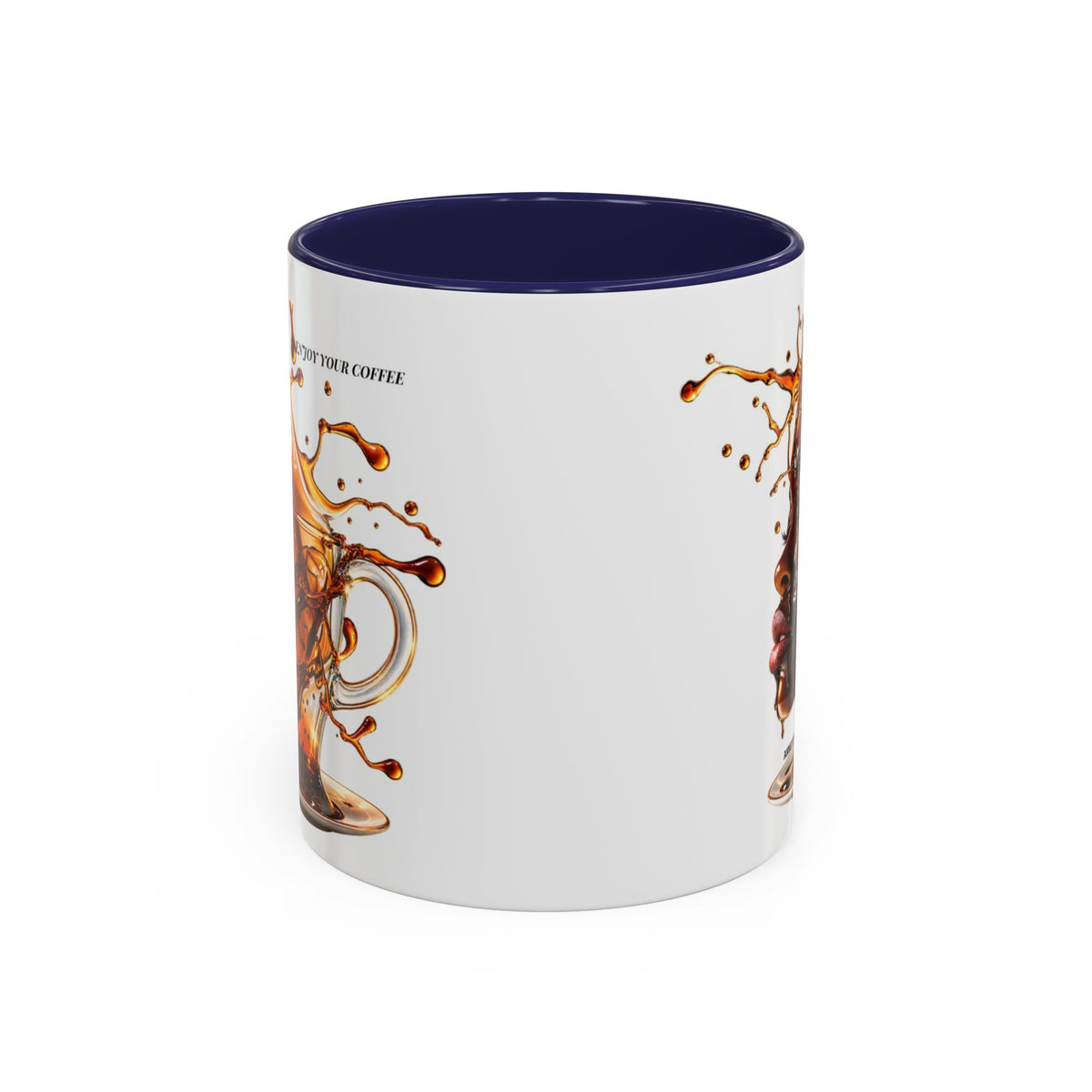 Coffee Splash Accent Mug — "Savor the Coffee" Artistic Drip Design (11/15oz)