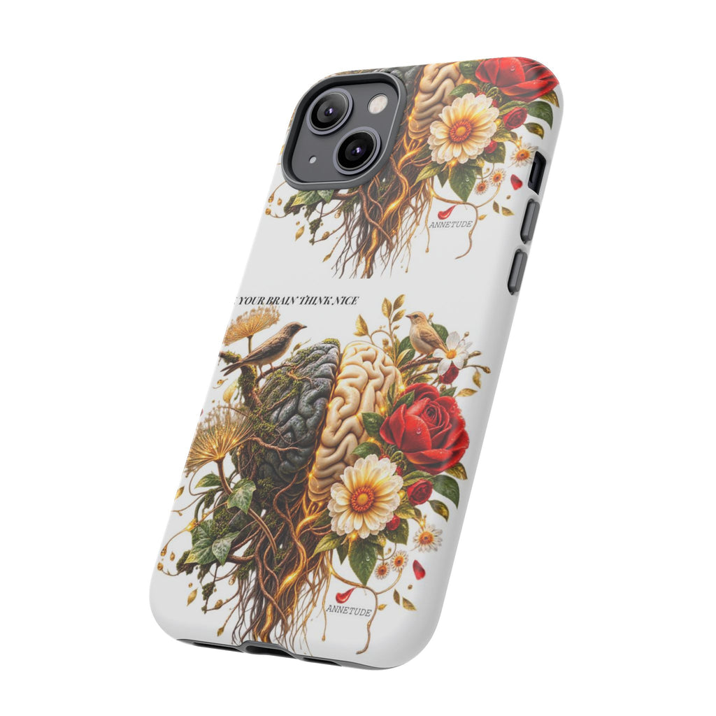 Phone Case — Floral Brain Illustration Protective Cover