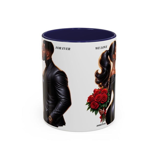 Romantic Black Couple Accent Coffee Mug - 'We Love Forever' 11/15oz — view 2