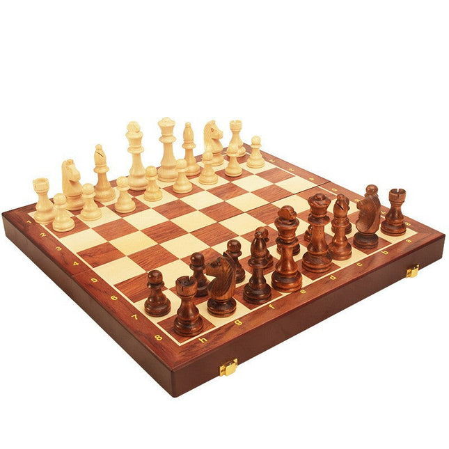 Magnetic Wooden Folding Chess & Checkers Set — view 6